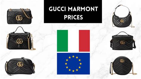 gucci italy price list
